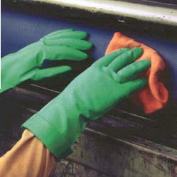 GLOVE NITRILE 11 MIL 13 ;UNLINED GREEN X-LARGE - Latex, Supported
